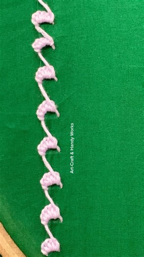 Easy Woven Border Stitch! ✨ Hand Embroidery Shorts for Beginners #handembroidery #shorts #diy #easy