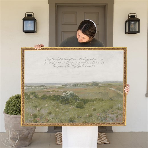 Bible Verse Wall Decor | Large Framed Christian Landscape Art | N38 - Etsy