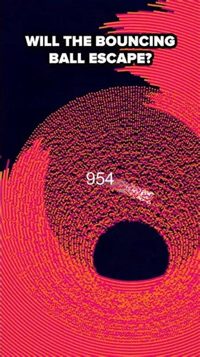 Can it escape? 🤔 #satisfyingvideo #physics #bouncingball