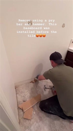 Removing baseboards and casing. #diy #demolition #renovation #home