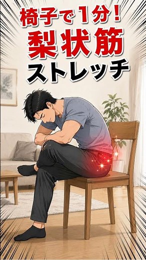 お尻〜太もも裏のしびれ｜1分の梨状筋ストレッチで坐骨神経痛ケア #shorts