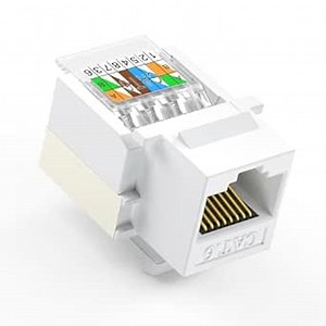 12 Pack Cat6 Keystone Jacks, RJ45 Keystone Jack, Tool-Less, RJ45 Wall Jack No Punch-Down Tool Required for Multi-Port Wall Plates, White