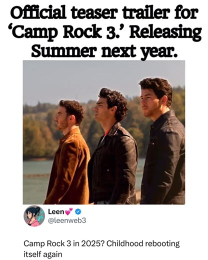 Pop Culture Memes Culture Viral News on Instagram: "Official teaser trailer for ‘Camp Rock 3.’ Releasing Summer next year."