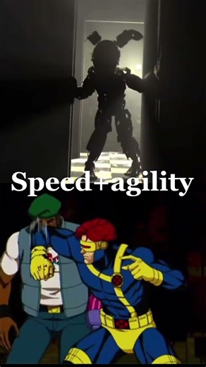 Springtrap vs Cyclops #edit #fnaf #animation #fighting #horror #marvel #cool #comedy