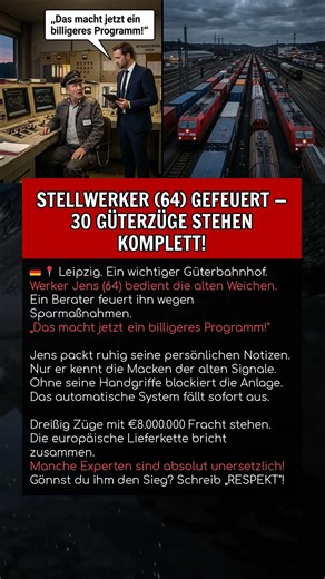 STELLWERKER (64) GEFEUERT — 30 GÜTERZÜGE STEHEN KOMPLETT!