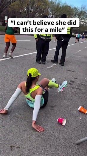 She crawled the last mile of the Boston Marathon