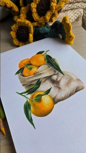 step by step, Orange 🍊 #art #orange #colors #colorpencil #realistic #drawing #trending #tutorial