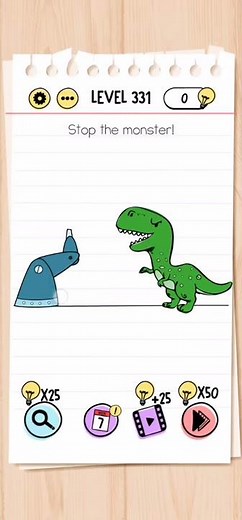 Brain Test Level 331 stop this monster Walkthrough Solution