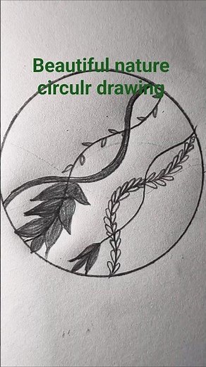 Easy Beautiful Nature Circle Drawing 🌿 | Simple Pencil Art for Beginners | Step by Step #shorts