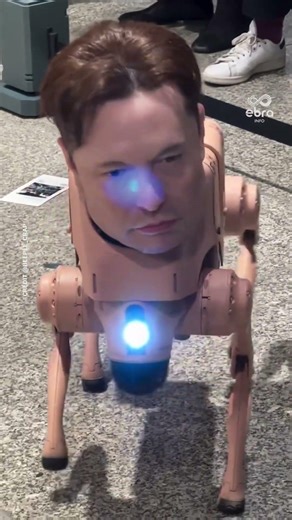 des chiens robots aux visages de Musk