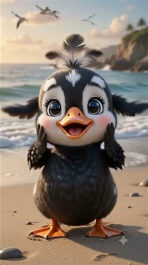 Black & White Surf Scoter Baby Cuteness Overload 🦆🔥