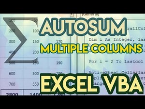 Autosum | Autosum multiple columns | Excel Vba