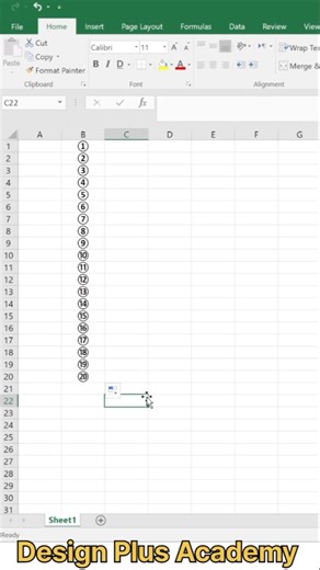 Circled serial numbers (①, ②, ③)" can be created Excel