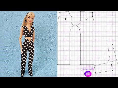 pants and crop top for Barbie (patterns in the description)