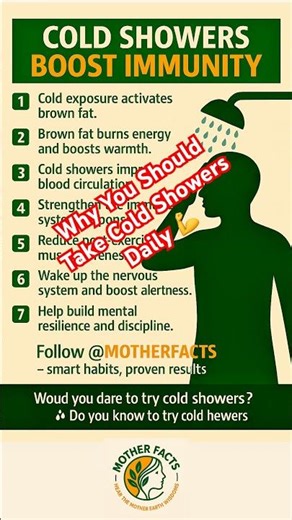 Why You Should Take Cold Showers Daily 💪 #HealthyHabits #ImmunityBoost #WellnessTips