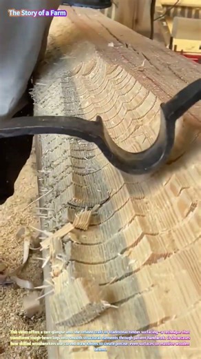Timber Craft: Shaping Massive Wooden Beams with a Curved Draw Knife! 🪵✨