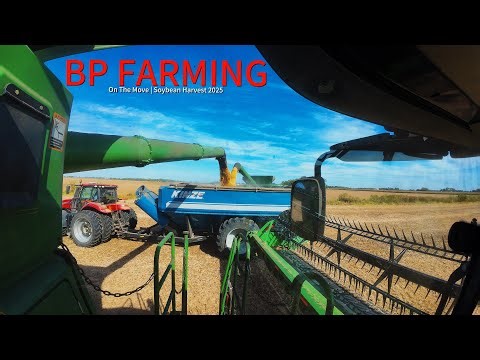 Intense Soybean Harvest with Dual JD S780 & S680 Combines | Multi-Field Moves & 45ft Flex Drapers