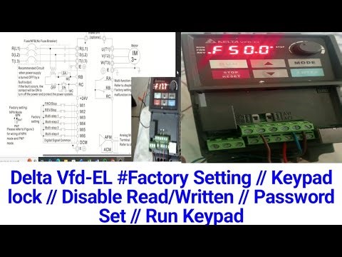 Delta Vfd-EL #Factory Setting // Keypad lock // Disable Read/Written // Password Set // Run Keypad