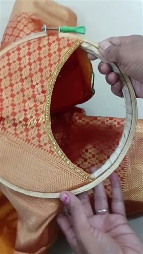 simple aari work blouse with normal needle, normal blouse makeover to designer blouse simple brooche