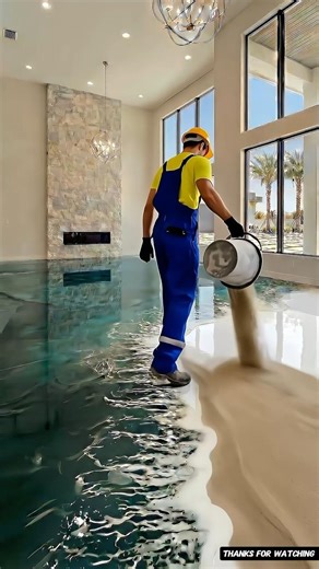 THIS FLOOR IS INSANE 😱 epoxy beach floor #epoxy #epoxyfloor