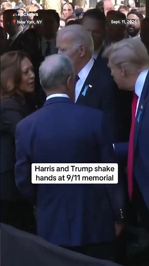Harris and Trump shake hands at 9/11 memorial