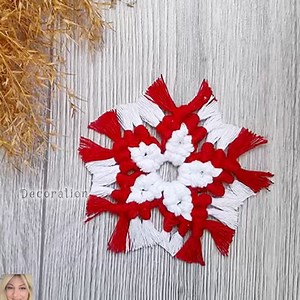 56K views · 305 reactions | Macrame snowflake tutorial ⭐️⭐️ #happy #for #star #home #viralvideo #christmas | Decoration | Facebook