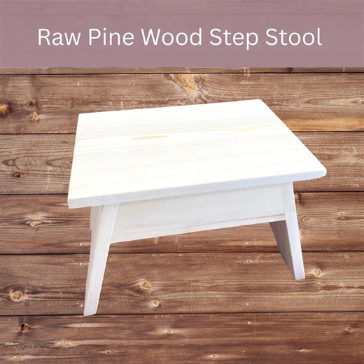 Unfinished Pine Wood Stool – Rustic DIY Craft Stool - Etsy