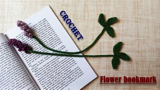 Lavender flower crochet bookmark | Easy and cute bookmark pattern