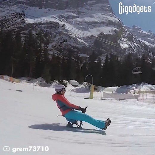 This is a snow cart that combines skiing and sledding. Yooner is easy to control and suitable for almost any type of ski slope. It‘s developed by French outdoor brand TSL Outdoor and is approved in about 60 ski resorts in France. | GIGadgets