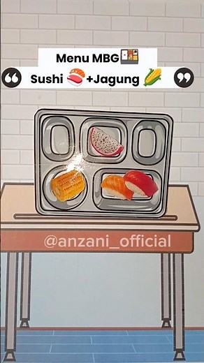 Creative Paper Toy Food Menu Sushi 🍣+Jagung 🌽 for MBG🍱😋#PaperToy #MBG #shorrts #diy #papertoy #sushi