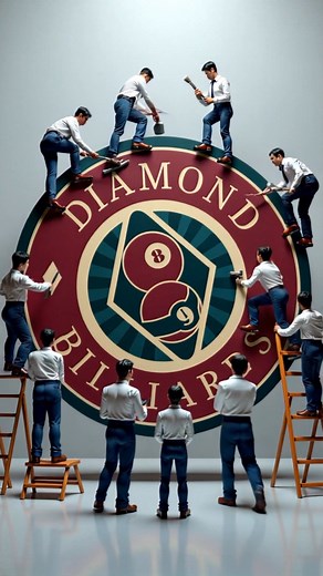 Working hard on the logo! | Diamond Billiards Richmond