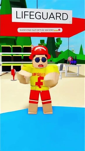 there was a shark while we were playing in the ocean...😱🦈😱#robloxshorts #roblox