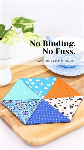 I love a project that looks clever but is actually so simple to sew. This Easy Hexagon Trivet has no binding, uses small pieces, and makes such a lovely handmade gift. Comment TRIVET and I’ll send you the link. Pattern: Easy Hexagon Trivet is available in our Pattern Store. I’ve sewn this one in bright Ruby Star Society fabrics - such a fun, modern combo. | A Spoonful of Sugar