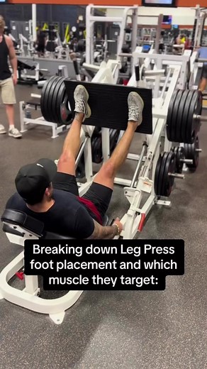 3 different leg press foot stances and the muscles they target 🙌💯. #gymmotivation #legday #workout | Cory Roboch