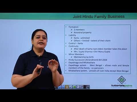 Class 11th – Joint Hindu Family Business | Business studies | Tutorials Point