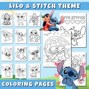 Lilo & Stitch Coloring Pages: 100 Kids' Activity Sheets (digital PDF Download - Etsy
