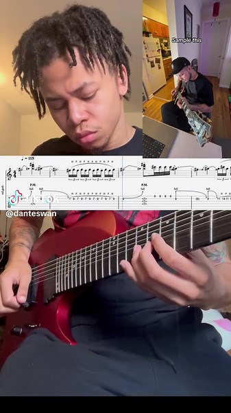 How to Play @Rj Pasin Riff: Metalcore & Posthardcore Guitar Sample | Hyperpop