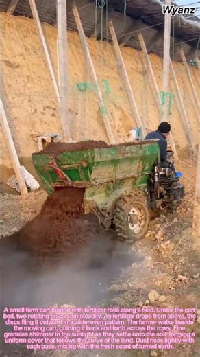 farm machinery fails fertilizer spreader spins disks to scatter evenly