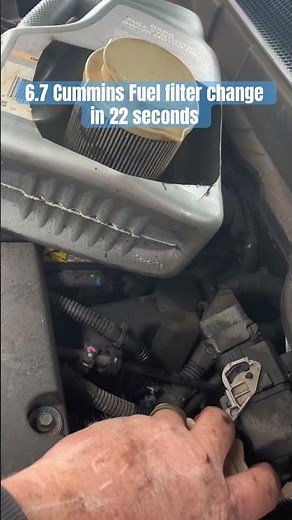 6.7 Cummins fuel filter change in 22 seconds #cummins