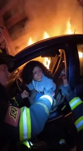 Daring Burning Car Bodycam Rescue
