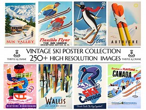 300  Original Vintage Ski Poster Collection | High Resolution and 300 DPI | Digital Download | Printable Wall Art | Home Décor - Etsy