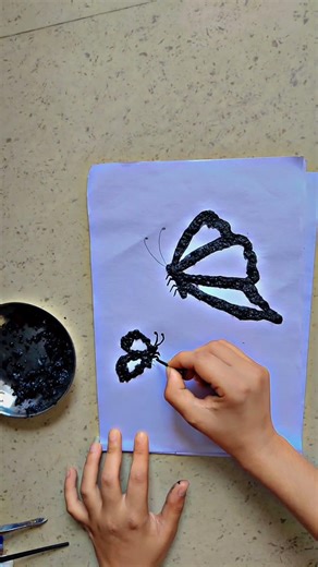 butterfly texture art with tissue paper 🦋🦋#tending #art#ytshorts