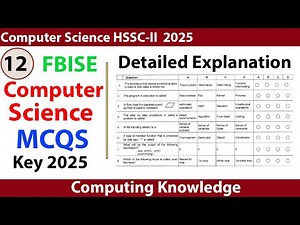FBISE Computer Science HSSC-II MCQs 2025 | Class 12 Objective Solved | FBISE Past Paper Solution