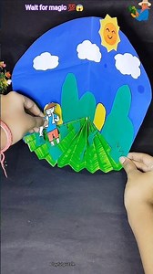 Diy 3D Paper paddy with Farmer craft ideas 👨‍🌾 fun satisfying activity Easy Kids Craft🪀#diy #shorts