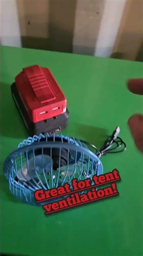 cheap camp fan and its run by a USB port. so many options. Great gor tent ventilation