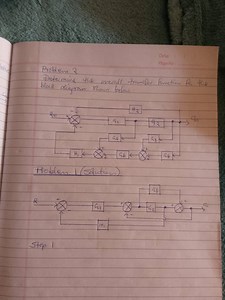 Problem 2Determine the overall transfer function for the block... | Filo