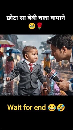 “Barish Mein Office Jata Baby 🥺 | Reporter vs Baby Emotional Scene”🥹🤣 #funnybaby #babycomedy