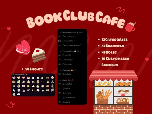 Discord Template | Cozy Book Club Café Server Setup for Readers & Writers - Etsy