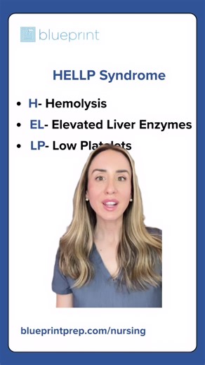 ‼️HELLP syndrome is a pregnancy complication you must know for boards. H = Hemolysis EL = Elevated liver enzymes LP = Low platelets It is associated with preeclampsia and can lead to serious complications if not recognized. Lock this one in for exam day.✨