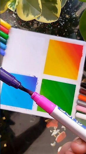 ❤️💛💚💙💜 scenery painting #drawingchallenge 1 #art #creativeart #youtubeshorts